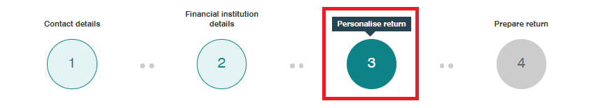 Personalise returnの入力画面